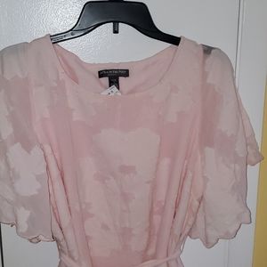 A Pea in the Pod pink lace tie waist dress l